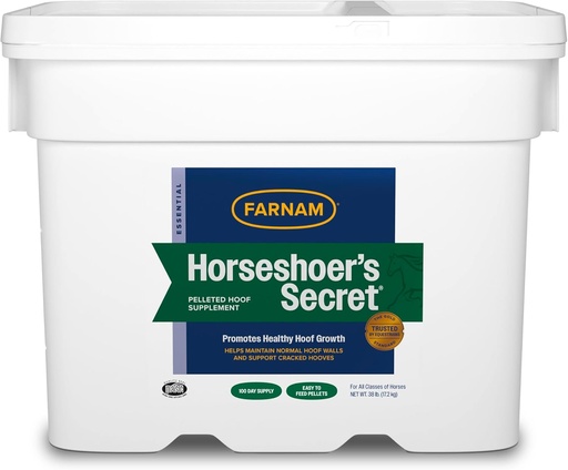 [BRSWIYQAOIDGC3TM] Farnam Horseshoer's Secret Pelleted Hoof Supplements, Promotes healthy hoof growth, maintains hoof walls & supports cracked hooves, 38 lbs., 100 day supply