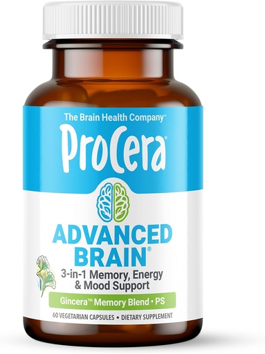 [BRSW2FAKORYGK2TA] Procera Advanced Brain - Fast acting - Ingredients Supported by 100+ Studies - Improve Memory, Recall - Concentration - Clears Fog - Mental Clarity - slows Cognitive Decline - 60 count