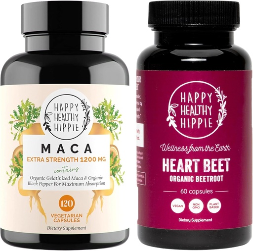 [BRSROCT7DMJWYC32] Gelukkige gezonde Hippie Beetwortel Capsules & Biologische Maca Energie Pillen & Libido Enhancer
