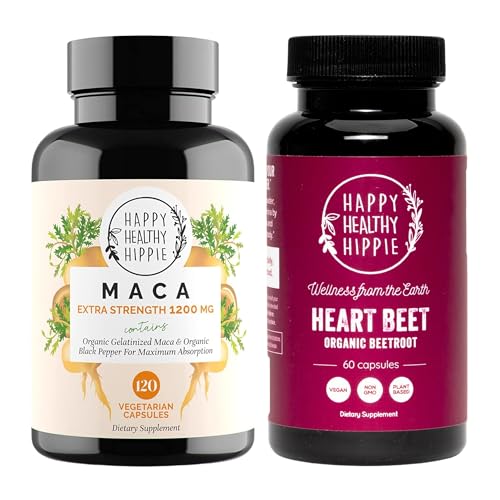 [BRSROCT7DMJWYC32] Happy Healthy Hippie Beetroot Capsules & Organic Maca Energy Pills & Libido Enhancer