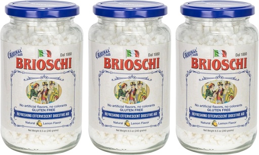 [BRSRMGTROECR6FDJ] Brioschi [Pack 3 Talianska citrónová ochutená osviežujúci šumivé 