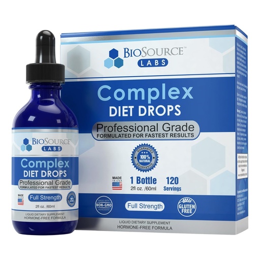 [BRSWG2YEBUCWCHLB] BioSource Labs Complex Diet Drops – Best Natural Drops for Men and Women (1 Bottle, 2 fl oz) - 30 Day Supply
