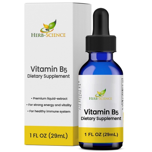 [BRSWGFQZOUMGE3TA] Liquid Vitamin B5 Drops, Pantothenic Acid Supplement, Alcohol Free, Vegan, Non-GMO Liquid Formula, 1 Fl Oz
