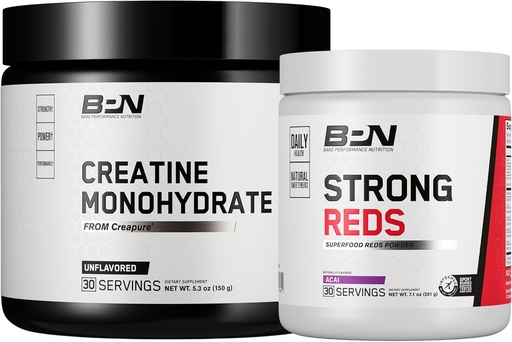 [BRSRAZA5O4FR4FY6] BARE PERFORMANCE NUTRITION BPN Creatine Monohydrate & Strong Reds Bundle