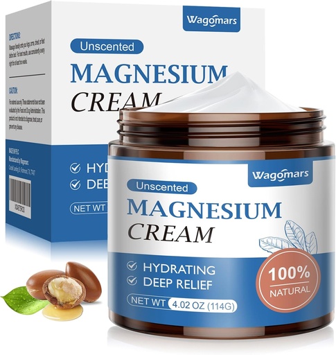 [BRSRAGD4CEPGM236] Magnesium Cream for Sleep - Natürliche topische Magnesiumlotion für Schmerz- und Beinkramps, Muskelrelaxation, ruhig - nächtliche Körperbutter für tiefe Hydration - sicher für Kinder (Unscented)