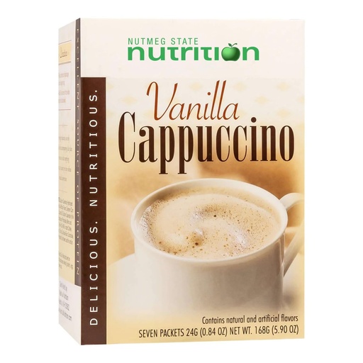 [BRSW2GQHOEDQ23I7] Nutmeg State Nutrition HealthyWise - High Protein Diet Drink - Weight Loss Cappuccino - 15g Protein - Low Calorie - Low Carb - Low Sugar - 7 Servings Per Box (Vanilla Cappuccino)