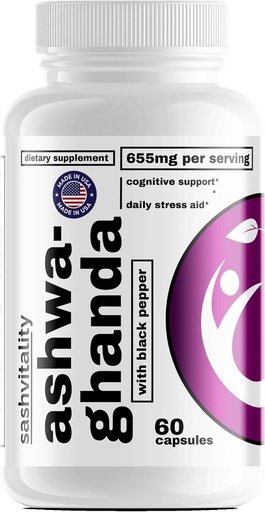 [BRSRA2YKOF7BAYLB] SASH Vitality Ashwagandha Capsules | High Strength | 60 Capsules | for Men & Women