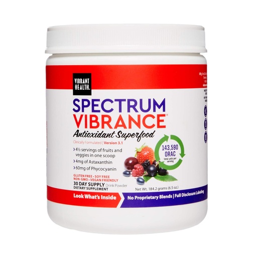 [BRSWIAICOV7R43DK] Vibrant Health, Spectrum Vibrance, Vegan Antioxidant Superfood Powder, 30 Servings (FFP)