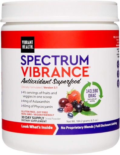 [BRSWIAICOV7R43DK] Vibrant Health, Spectrum Vibrance, Vegan Antioxidant Superfood Powder, 30 Servings (FFP)