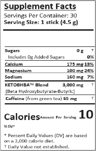 [BRSROAL6CAIWGC34] B-Epic B-KETO Natural Grape Flavored Support for Your Well-being - Designed to Support Natural Energy and Wellness - includes 30 Powder Sticks