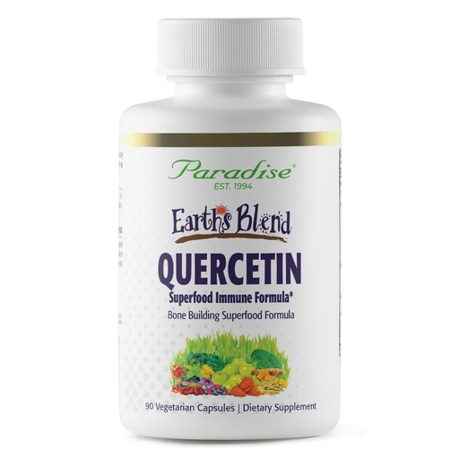 [BRSWY2YNAV7AOG3X] Paradise Herbs Earth's Blend Quercetin, for Immunity, Antioxidant Activity, Probiotics, Adaptogens, Vegan, Non GMO, Gluten Free, 90 Vegetarian Capsules