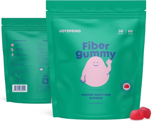 [BRSWYZT4DN5AOA3A] JoySpring Kids Fiber Gummies for Constipation – 5 mg Fiber Supplement for Regular Digestion – Peach, Strawberry & BlackBerry Flavored – for Kids Ages 4-11 & Adults – 60 Ct