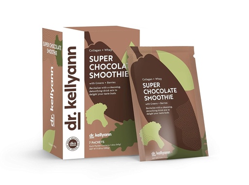 [BRSWYCTYAV4GGG3J] Dr. Kellyann Super Chocolate Collagen Smoothie (7 Servings) – Protein Shake, Keto & Paleo-Friendly, Supports Skin & Gut, 1 Pack