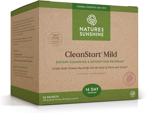 [BRSWKFYTPINQA3QV] Nature's Sunshine CleanStart Mild, 56 Packets | 인체에서 폐기물을 매일 청소하는 강력한 초본 해독