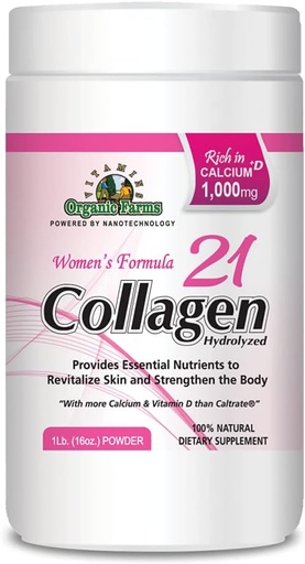 [BRSWKH37DEIBYEQ5] Collagen 21 Hydrolyzed - 1Lb. (16oz.) - Complemento de coláxeno para mulleres, Fórmula feminina - reforza ósos e pel - Suplemento dietético 100% natural