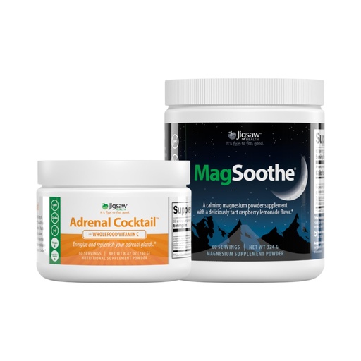 [BRSRAYI2B4AWGFDK] Jigsaw Health Bundle | Adrenal Cocktail, 60 Servings (Jar), and MagSoothe (Raspberry Lemonade), 60 Servings (Jar)