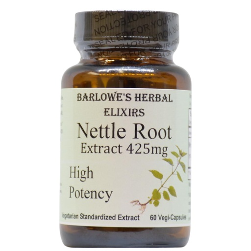 [BRSWIHD4OMPRC3IV] Barlowe's Herbal Elixirs Nettle Root Extract | Urtica Dioica with 95% 3,4-Divanillyltetrahydrofuran | 425mg Per Capsule | 60 Vegan Capsules | Stearate-Free | Glass Bottles