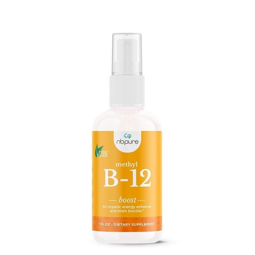 [BRSWIY35AEEGIFTM] nbpure Organic & Vegan Vitamin Methyl B12 Spray – Natural Energy, Mood, & Nerve System Support for Women, Men, Kids – 500mcg Liquid Methylcobalamin Per Spray