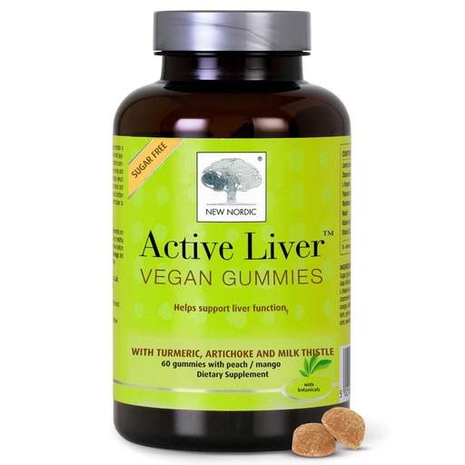 [BRSW2CAZCB4BGGTH] NEW NORDIC Active Liver Gummies, Milk Thistle, Artichoke & Turmeric Supplement, Natural Peach Mango Flavor, Sugar Free & Vegan, 60 Count (Pack of 1)