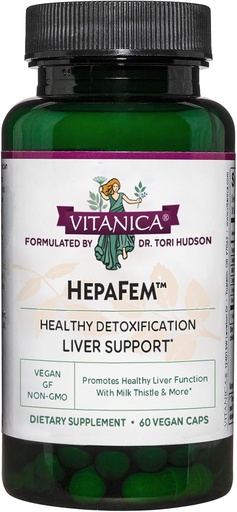 [BRSWIYQPB5YBEYA3] Vitanica, Hepafem, Liver Cleansing Support, Vegan/Vegetarian, 60 Capsules