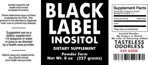 [BRSRAYIPB4BQE3L6] Genéricos Black Label Inositol, 2.19 Libra (Pacote de 1)