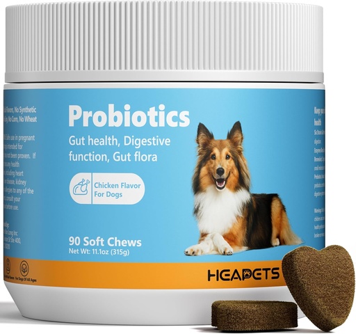 [BRSRAHDYOUHBEC3U] Probiotics for Dogs with Digestive Enzymes, Probiotics and Prebiotics, Support Gut Health, Digestive Health, Gut Flora and Diarrhea, Dog Probiotic Chews for Immune System(Chicken Chews, 90ct)