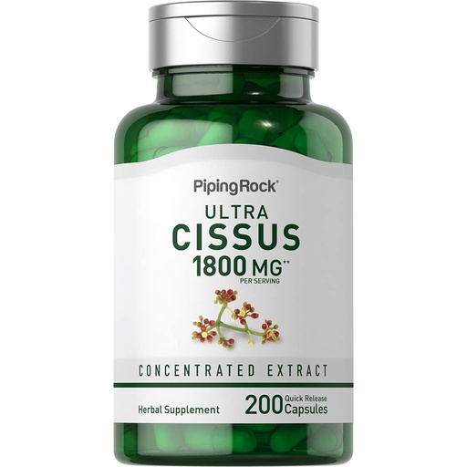 [BRSRM2YBCV7AAFDX] Piping Rock Cissus Quadrangularis Supplement | 200 Capsules | Ultra Concentrated Herbal Extract | Non-GMO, Gluten Free
