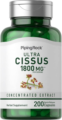 [BRSRM2YBCV7AAFDX] Piping Rock Cissus Quadrangularis Supplement 1800 mg | 200 Capsules | Ultra Tempd Herbal Extract | Non-GMO, Gluten Free Free