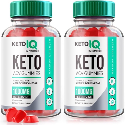 [BRSROCTROAIBYCDX] NutraRize (Pack of 2 Keto IQ Keto ACV Gummies, Formula for Advanced Weight Loss, Dietary Supplement, Gomitas Reviews (120 Gummies)