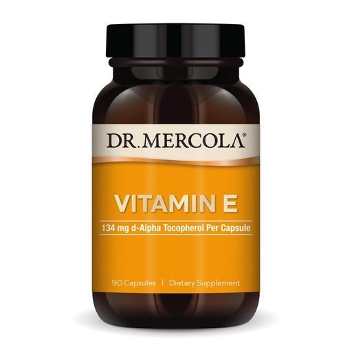 [BRSWYFA7AR6R6YIY] Dr. Mercola Vitamin E, 90 Servings (90 Capsules), 134 mg Per Capsule, Dietary Supplement, Supports Healthy Skin, Non-GMO