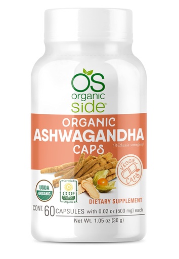 [BRSW2HY7O4NAIALL] OS Organic Side | Ashwagandha | 60 Veggie Caps | Pure 1,000 Mg | Formula for Natural Stress Relief, Mood Enhancement & Wellness Support | Vegan, Non-GMO, Gluten-Free