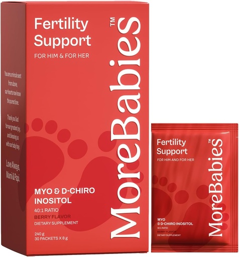 [BRSROBTYOQORYGT3] Myo-Inositol & D-Chiro Inositol Fertility Supplement for Women and Men. 30-Day Supply, Berry Flavored Packets. Promotes Healthy Ovarian Function and Sperm Quality.