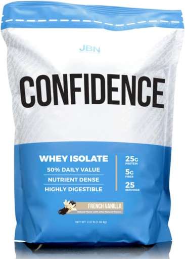 [BRSROZQ7AEHBGYDF] Confidence Whey Protein Isolate Powder (French Vanilla, 25)