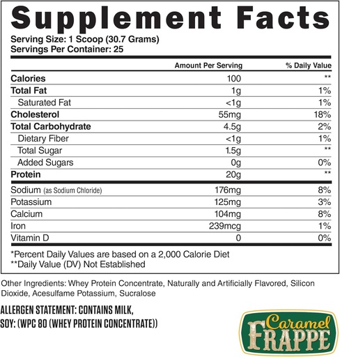 [BRSROFIRBYJWCFDP] Steel Supplements Whey-Pro | Whey Protein Powder for Men and Women | Caramel Frappe | 25 Servings (1.69lbs) | BCAA Amino Acids | Essential Amino Acids | Gluten Free | Low Carb