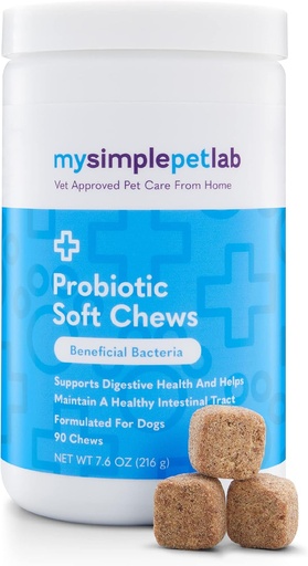 [BRSROZ3RAUFWMCD3] MySimplePetLab Dog Probiotics, 5-Strain Probiotic Blend, Healthy Pet Chews, Supports Digestive Health, Gut Function, Immune System, Tasty Probiotic Soft Chews for Dogs, Daily Supplement
