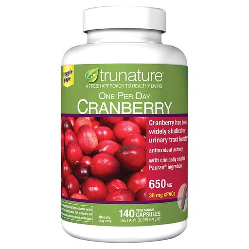 [BRSWGAYQOF7G2AAZ] trunature Cranberry 650 mg, 140 Vegetarian Capsules (3 Pack)