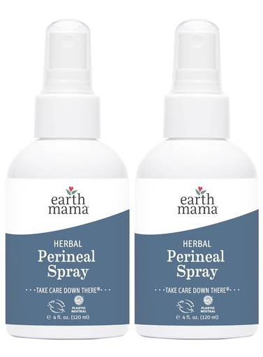 [BRSWIGADOADBCETK] Earth Mama Herbal Perineal Spray | Safe for Pregnancy and Postpartum Recovery, Witch Hazel Natural Cooling Spray for After Birth Feminine Care Essentials, No Benzocaine or Butane, 4-Fl oz (2-Pack)