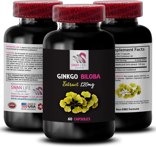[BRSRAGQNBMFQM33F] Ginkgo biloba usa - Ginkgo BILOBA Extracto - Propiedades antioxidantes a base de plantas, Suplemento Antioxidante-Rich, Ginkgo biloba Follas, Beneficios do extracto de herbas, Extracto natural 1 botella 60 cápsulas