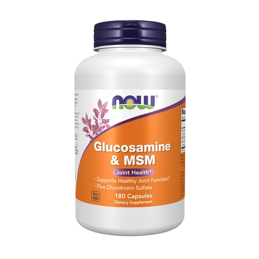 [BRSWIYQTPMJR4E3C] NOW Foods Supplements, Glucosamine & MSM plus Chondroitin Sulfate, Joint Health*, 180 Veg Capsules