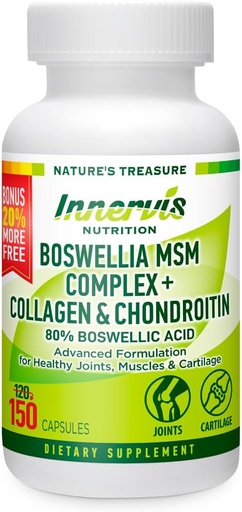 [BRSRAZYCBMGRGC3F] Boswellia MSM Complex 150 Caps - Palaiko bendrą sveikatą 124; Collagen, Chondroitin, Turmeric