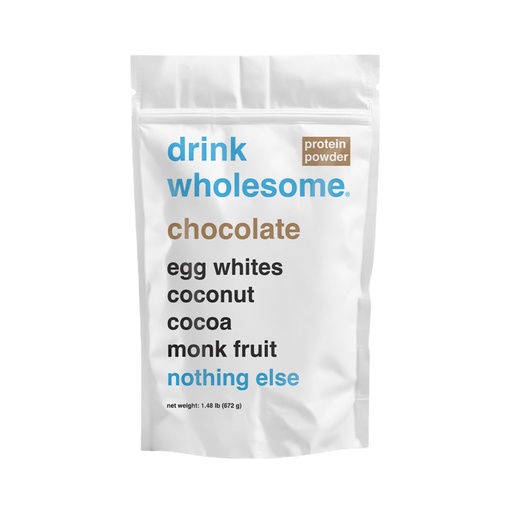 [BRSROCA2O4PWE3D7] drink wholesome Chocolate Egg White Protein Powder for Sensitive Stomachs | Minimally-Processed, Whole-Food Protein | Additive-Free, Dairy-Free, Gluten-Free | Low FODMAP