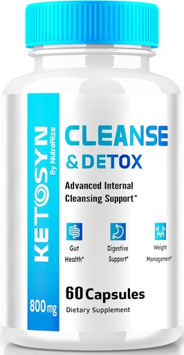 [BRSRAYL6B4NBO2DU] Ketosyn Cleanse & Detox Kapsle, Ketosyn pilulky pro pokročilé hubnutí, Maximální síla Keto Směs Supplement, Keto Syn Vnitřní čištění Pastilly Recenze (60 Kapsle)