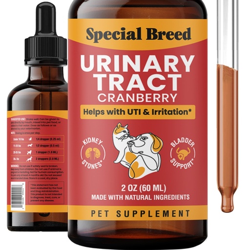 [BRSRAYA7BMFAI2DV] Cat & Dog Urinary Tract Infection Treatment – Natural UTI Relief with Cranberry Drops – Kidney & Bladder Support – Helps Incontinence, Frequent Urination, Bladder Stones – Pet Renal Care Drops