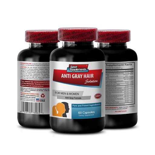 [BRSWKFQ7OIGBEAY5] Hair Growth Supplement - Anti Gray Hair - Nettle for Hair Growth, Anti Gray Hair Supplement, Hair Growth Vitamins, biotin Pills for Hair Growth, Saw Palmetto for Women Hair Loss, 1 Bottle 60 Capsules