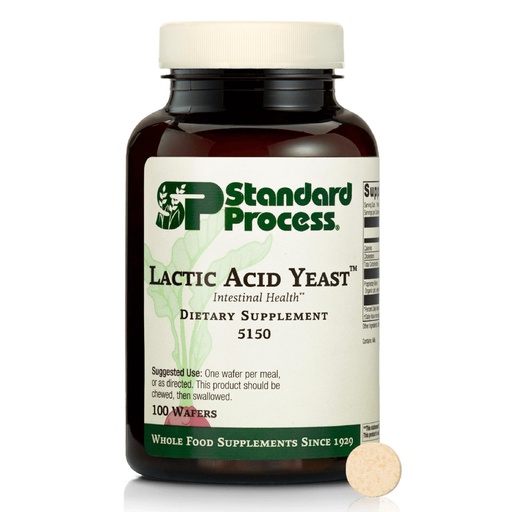 [BRSWIYANOENQYDDE] Standard Process Lactic Acid Yeast - Dietary Supplement for Digestive Health & Gut Support - Non-Soy & Vegetarian - 100 Wafers