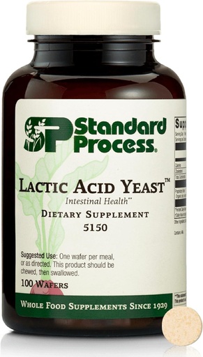 [BRSWIYANOENQYDDE] Standard Process Lactic Acid Yeast - Dietary Supplement for Digestive Health & Gut Support - Non-Soy & Vegetarian - 100 Wafers
