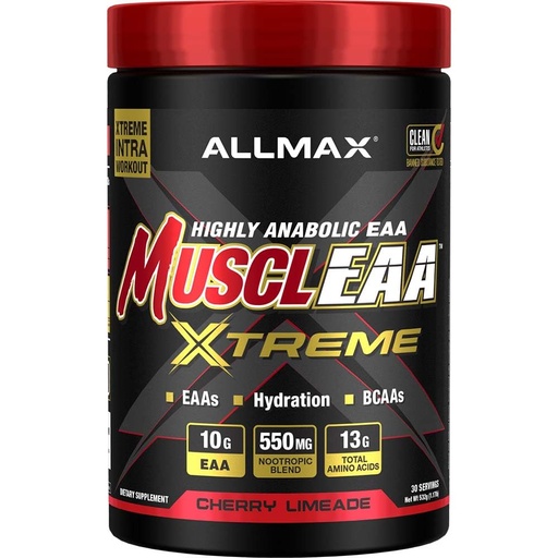 [BRSROBIZCAOQKFDO] ALLMAX MUSCLEAA Xtreme, Cherry Limeade - 532 g Powder - Provides EAAs, BCAAs & Hydration - Up to 30 Servings
