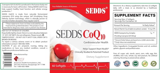 [BRSWKYIKCIFRS3QV] SEDDS® CoQ10 Ubiquinol Cardiovascular Health Supplement, Daily Vitamin for Heart Health and Energy (60 Count), Highly Absorption Liquid Water-Soluble Softgel for High Blood Pressure and Cholesterol