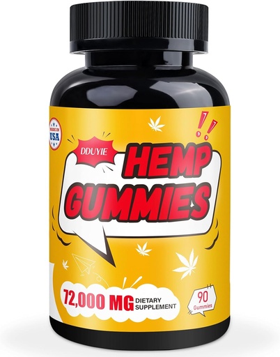 [BRSROBL4BZ7WKEYZ] Hemp Gummies High Potency, Organic Hemp Supplement for Peaceful Bedtime, Pain, Mood - with Pure Hemp Oil Extract - Natural Edibles Hemp Gummy Bears - Vegan, Non-GMO, Sugar Free