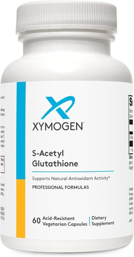 [BRSWI2QKCB6AO3YV] XYMOGEN S Acetyl Glutathione - Superior Absorption Acetylated Glutathione Supplement with Stomach Acid-Resistant Capsules - Healthy Aging, Cellular, Antioxidant + Immune Support (60 Capsules)